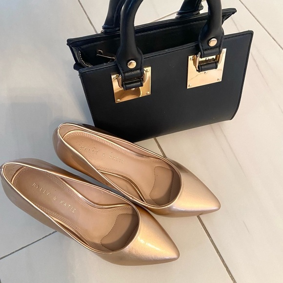 Gold oyster pearlized stilettos 8 - Picture 4 of 7